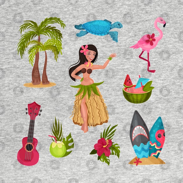 hawaii symbols collection by Mako Design 